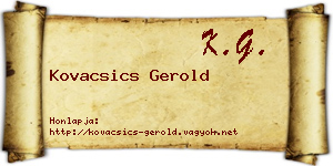 Kovacsics Gerold névjegykártya